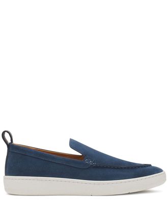 Lanvin Navy Blue Suede Slip-On Loafers