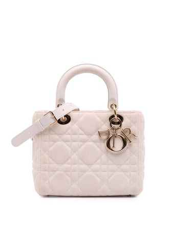 Dior 2021 Medium Mesh Cannage Lady Dior satchel - Pink