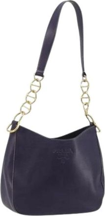 Prada Pre-owned Vintage Shoulder Bag - Dames - Vintage Schoudertas - Paars - ONE Size - Leer - Vintage
