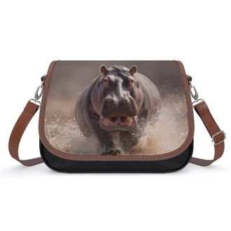 Generic Hippo Running Fashion Womens Crossbody Bags Novelty Handbag Shoulder Bag Purse