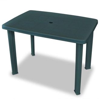Trade Shop Trade Shop Traesio - Tavolo Da Giardino Verde Esterno Resistente 101x68xh72cm Con Foro Ombrellone 023738