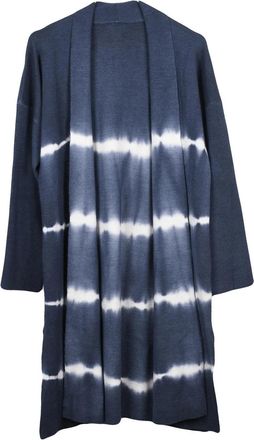 ArchivioB Blue Tie-Dye Extrafine Merino Wool Open Cardigan