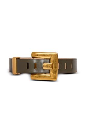 Balmain Anthem calfskin leather belt in Green at Nordstrom, Size 70