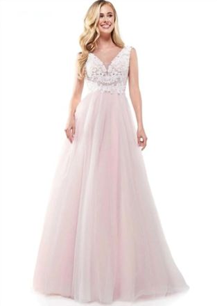 Colors Dress Embellished Bodice Gown In Pink