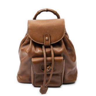 Gucci Pre-owned Womens Mini Bamboo Backpack - Tan - One Size