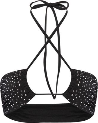Forte_Forte rhinestone-embellished bikini top - women - Polyamide/Elastane - I - Black