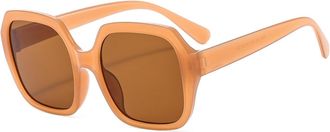 Generic Large Frame Mens Outdoor Sunglasses Driving Vacation Womens Commuter Sun Glasses(Orange)