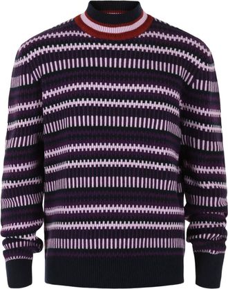 Ferragamo Mens Striped Cashmere-Blend Sweater In Multi