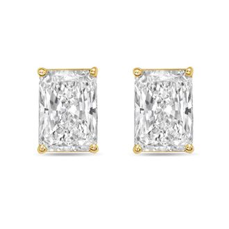 Diana M. Jewels 14Kt Yellow Gold 7.00 cts Lab Grown Radiant Cut Diamond Studs