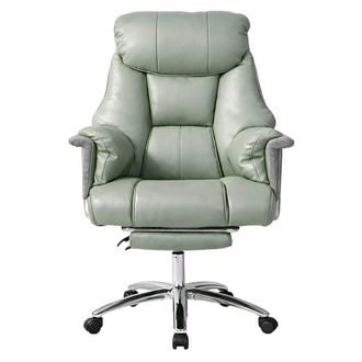 Levede Executive Office Chair Wide Spring Cushion Recliner Footrest in Green