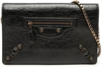 Balenciaga Pre-owned Chain Link Crossbody Bag - Dames - Vintage Clutch - Zwart - ONE Size - Vintage