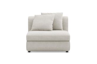 Castlery Fable Armless Sofa Customized, Performance Linen Weave, Sand, Spill Resistant, Ultra Deep Seats for Grey, Castlery
