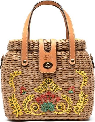 Frances Valentine Harriet Wicker Top Handle Bag in Natural/Multi at Nordstrom