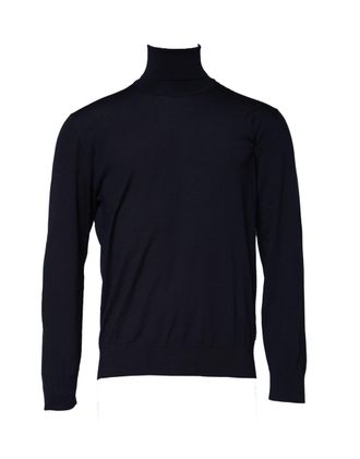 Dolce & Gabbana Blue Long Sleeve Turtleneck Pullover Mens Sweater