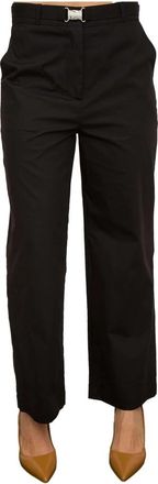Liu Jo Black Jewel Regular Broek - Dames - Straight fit broeken - Zwart - S - Katoen - Broeken