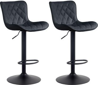 Clp Clp - Set De 2 Taburetes De Bar Emma Negro Simil Cuero