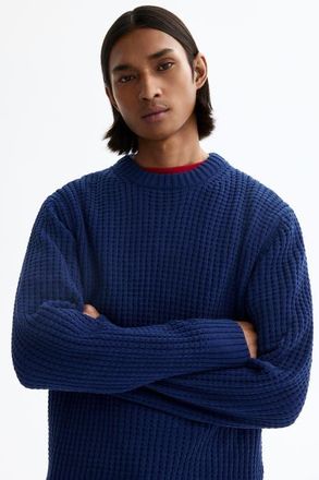 H&M Regular Fit Jumper in Dark Blue at Nordstrom, Size Xx-Large
