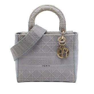 Dior Pre-owned Dior Medium Embroidered Canvas Cannage Lady D Lite Ladies P17FDCGQVXE9I7J5