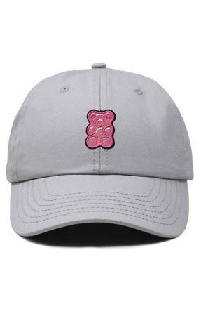 Dalix Pink Gummy Embroidered Casual Cap in Gray at Nordstrom