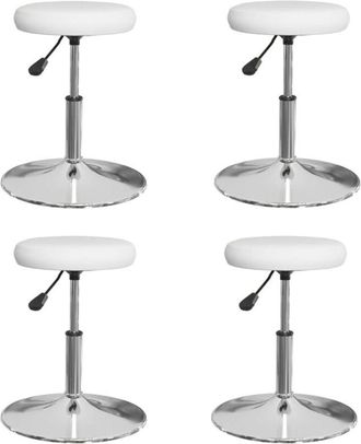 vidaXL Sillas De Comedor 4 Unidades Cuero Sint&eacute;tico Blanco Vidaxl