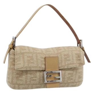 Fendi Pre-owned Vintage Zucca Canvas Shoulder Bag - Dames - Pre-owned - Beige - Maat: ONE Size Katoen