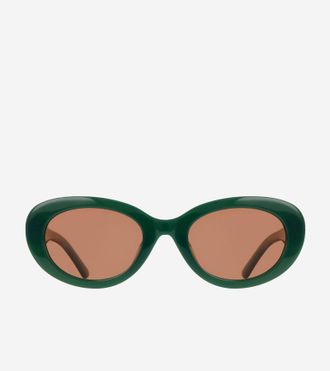 Cole Haan Womens Bold Oval Sunglasses - Green
