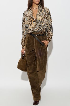 Etro Corduroy Trousers, Womens, Brown