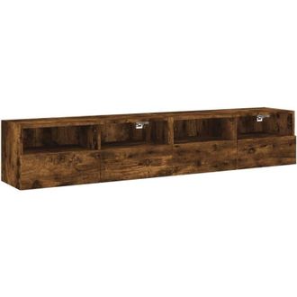 vidaXL Vidaxl - Muebles De Pared Para Tv 2 Uds Madera Roble Ahumado 80x30x30 Cm