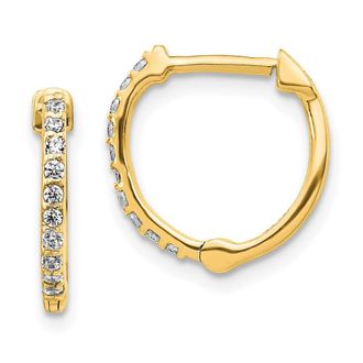Diamond2Deal 14k Gold 1/5 Ct Lab Grown Diamond Hinged Hoop Earrings