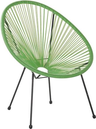 Beliani Beliani - Modern Accent Chair Round pe Rattan Steel Living Room Green Acapulco ii