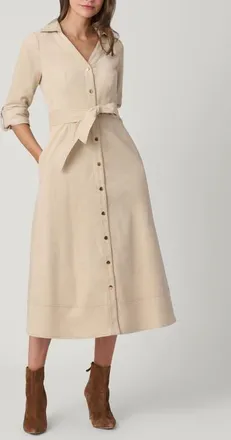 Shoshanna Greenwich Corduroy Raine Dress in Oat at Nordstrom, Size 10