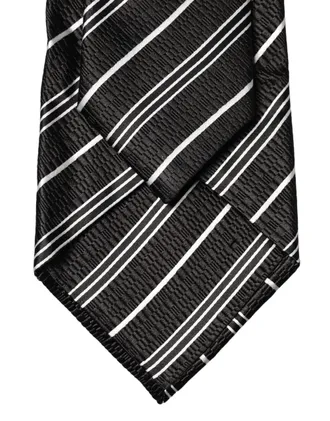 Dolce & Gabbana Striped Silk Necktie - Black