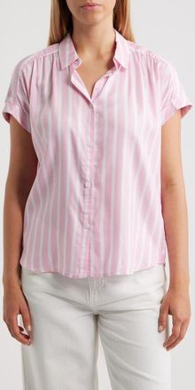 Beach Lunch Lounge Darby Short Sleeve Button-Up Shirt in Super Pink at Nordstrom, Size X-Small