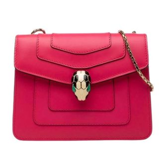 Bulgari Pre-owned Small Serpenti Forever Crossbody Bag - Dames - Pre-owned - Roze - Maat: ONE Size Zijde