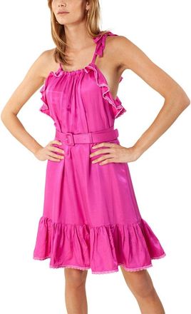 Hale Bob Hale Bob Solid Belted Silk-Blend Dress