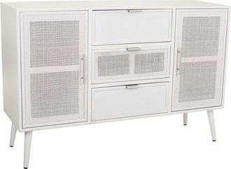 Wanderlust Deco Wanderlust Deco - Aparador De Madera Y Rejilla Blanco 120x40.5x81