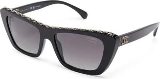 Chanel Sunglasses, female, Black, Size: 54 MM Butterfly Sunglasses