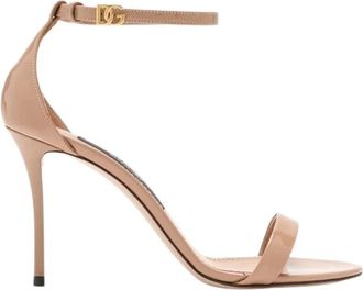 Dolce & Gabbana Sandalen met hoge hak - Dames - Sandalen met hakken - Beige - 39 EU - Schoenen