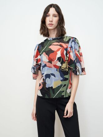 Rebecca Taylor Botanical Garden Mock Neck Blouse