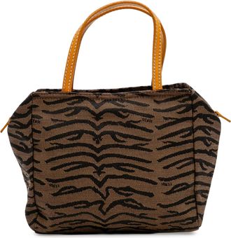 Fendi Pre-owned Womens Tiger Stripe Tophandle Bag - Dark Brown Textile - One Size