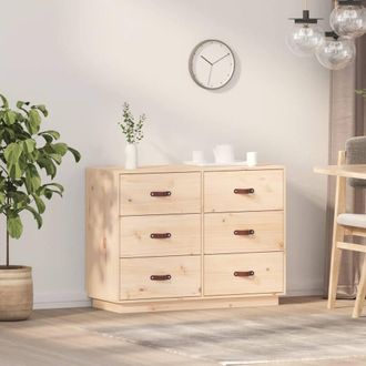 Berkfield Home Sideboard 100x40x75 cm Solid Wood Pine in Brown | Size: 100 x 40 x 75 cm