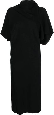 Rick Owens Seb Midi Jurk - Dames - Casual kleedjes - Zwart - L - Kleedjes