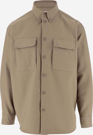 Off-white Khaki OVERSIZED TECHNICAL JERSEY SHIRT