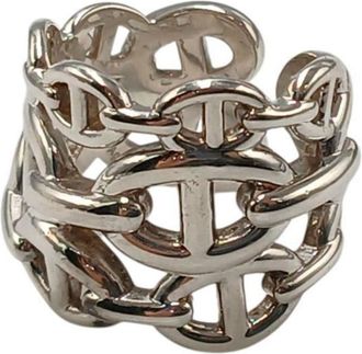 Herm&egrave;s Silver Silver 925 Band Ring (Pre-Owned)