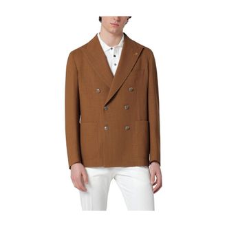 Tagliatore Blazers, male, Brown, Size: 2XL Double-breasted Jacket