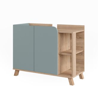 Vicco Mueble Bajo Lavabo Karen, Sonoma/azul, 80 X 65 Cm Con 2 Puertas