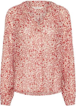 Part Two Mini Bloemen Blouse - Dames - Blouses - Rood - M - Overhemden