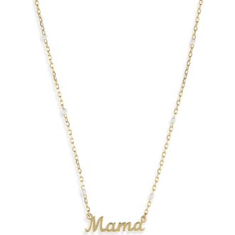 Argento Vivo Enamel Mama Pendant Necklace in Gold at Nordstrom Rack