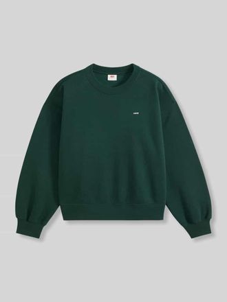 Levi's Relaxed Fit Sweatshirt aus Baumwoll-Mix mit Logo-Stitching in Dunkelgruen, Gr&ouml;&szlig;e XS