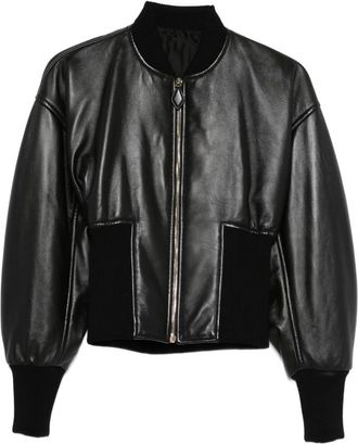 Alaia Rib-knit Leather Jacket